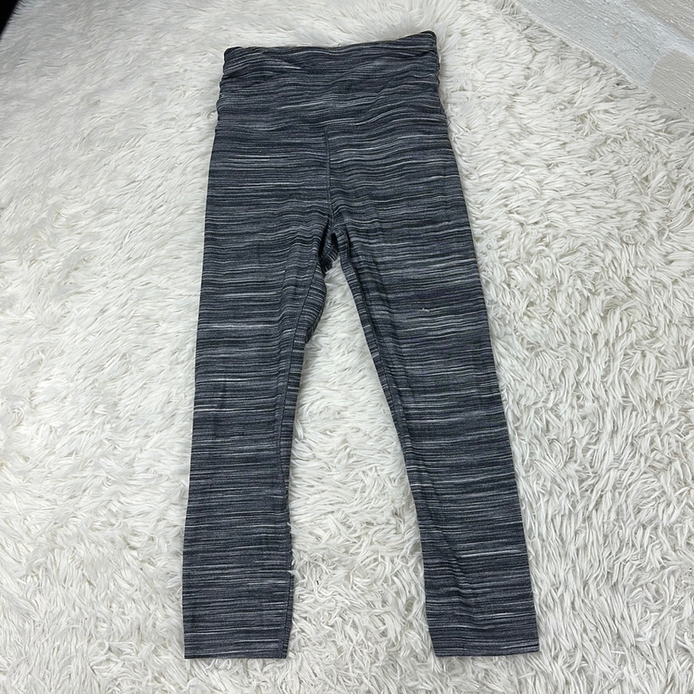 Lululemon Align Crop 21" *Cross Waist Mini Space Dye Herringbone Heathered Black
